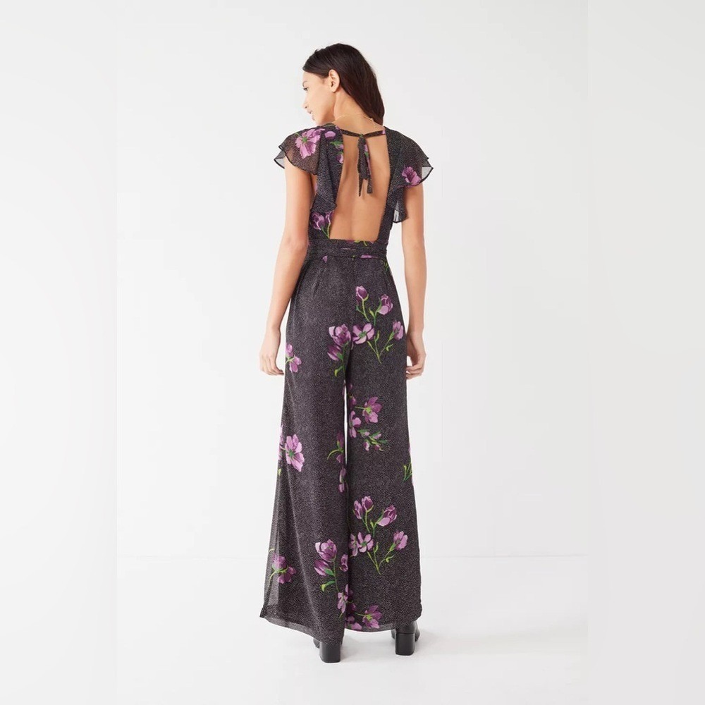 Urban Outfitters Backless Jumpsuit Womens 6 Dark Feminine Festival Boho Vacation